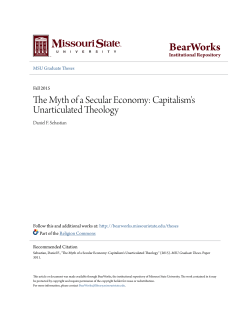 Capitalism`s Unarticulated Theology - BearWorks