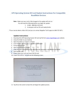 GPS Operating System SD Card Update Instructions For