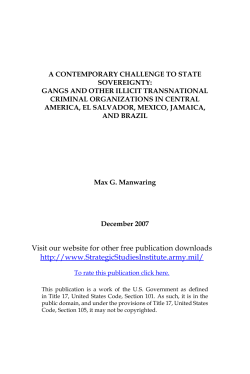 A Contemporary Challenge to State Sovereignty: Gangs and Other