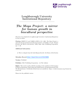 The Maya Project: a mirror for human growth in biocultural perspective