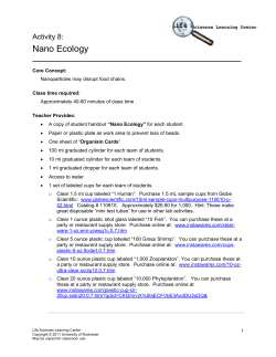 Nano Ecology - URMC - University of Rochester