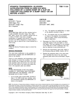 6F50/6F55 TRANSMISSION&mdash;SLUGGISH TSB 11-5-6