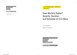 Does Warfare Matter? Severity, Duration, and Outcomes of Civil Wars