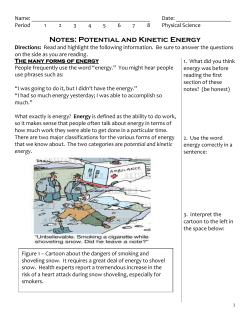 Notes: Potential and Kinetic Energy