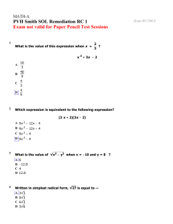 MATH-A Exam [E-170JCZ] PVH Smith SOL Remediation RC 1