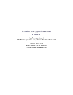 The `No` Campaign in Chile: Paving a Peaceful Transition to