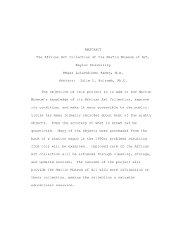ABSTRACT The African Art Collection at the Martin Museum of Art