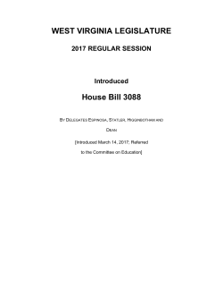 WEST VIRGINIA LEGISLATURE House Bill 3088