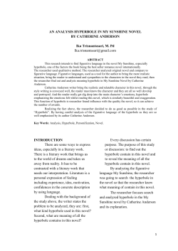 AN ANALYSIS HYPERBOLE IN MY SUNSHINE NOVEL BY