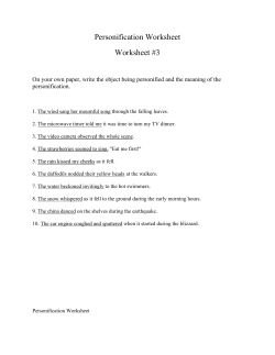 Personification Worksheet Worksheet #3