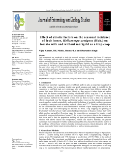 Effect of abiotic factors on the seasonal incidence of fruit borer