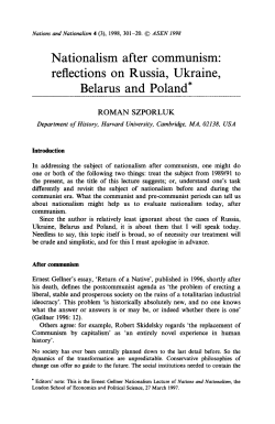 Nationalism after Communism: Reflections on Russia, Ukraine