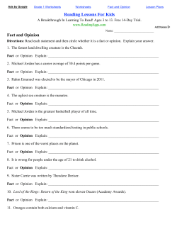 Fact and Opinion Worksheet
