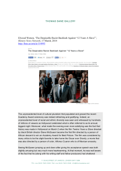 Elwood Watson, `The Despicable Racist Backlash Against &ldquo;12 Years