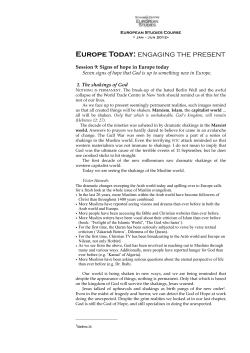 Europe Today: ENGAGING thE pREsENt