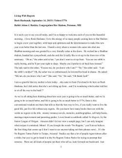 Living With Regrets - Congregation Har Shalom