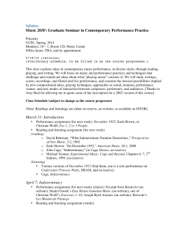 Music 203F: Graduate Seminar in Contemporary Performance