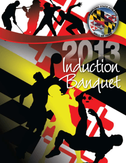The Baltimore Ravens congratulate - Maryland State Athletic Hall of