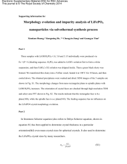 Morphology evolution and impurity analysis of LiFePO4