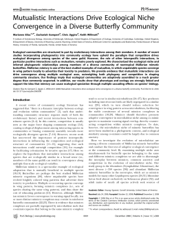 Mutualistic Interactions Drive Ecological Niche Convergence in a