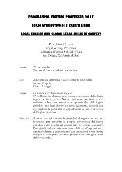 programma visiting professor 2017