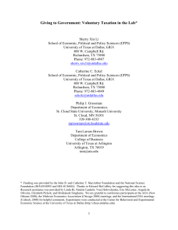Giving to Government: Voluntary Taxation in the Lab
