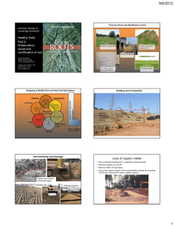 Healthy Soils: Preservation, Reuse and Modification