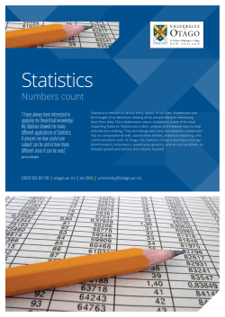 Statistics - University of Otago