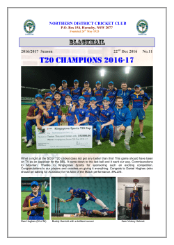 T20 CHAMPIONS 2016-17 - Northern District Cricket Club