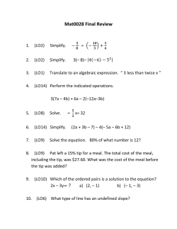 Mat0028 Final Review - Daytona State College
