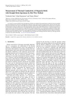 Measurement of Thermal Conductivity of Magnesia Brick with