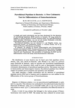 Pyrrolidonyl Peptidase in Bacteria : A New Colrimetric