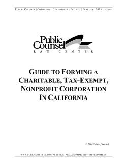 guide to forming a charitable, tax-exempt, nonprofit corporation in