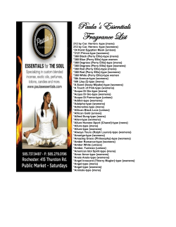 Fragrance Catalog List