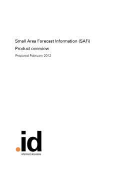 Small Area Forecast Information (SAFi) Product overview