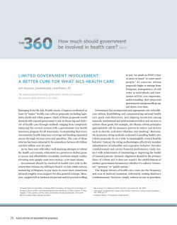 limited government involvement: a better cure for