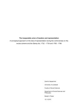 The inseparable union of taxation and representation A conceptual