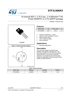 N-channel 800 V, 2.75 typ., 2 A MDmesh&trade; K5 Power MOSFET in a