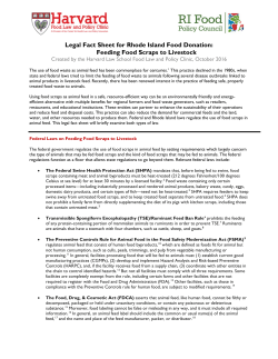 Legal Fact Sheet for Rhode Island Food Donation: Feeding Food