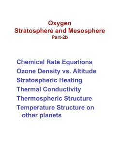 Oxygen Stratosphere and Mesosphere Chemical Rate Equations