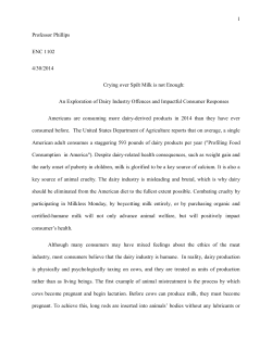 1 Professor Phillips ENC 1102 4/30/2014 Crying over Spilt Milk is