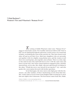 "I Had Barbara": women`s ties and Wharton`s