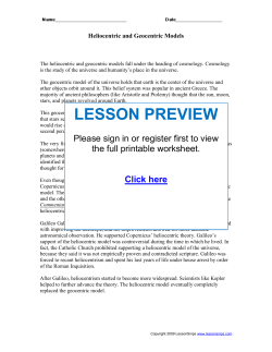 Heliocentric and Geocentric Models