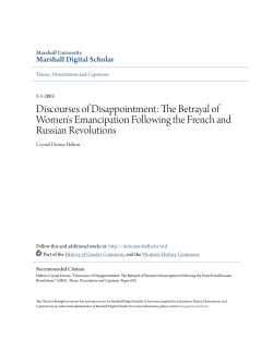 The Betrayal of Women`s Emancipation Following the French and
