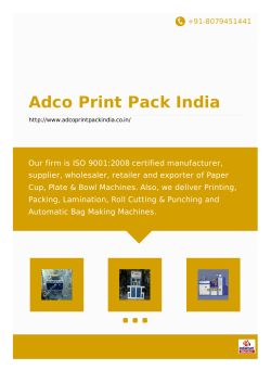 paper plate machine - Adco Print Pack India