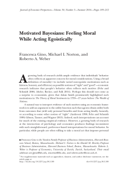 Motivated Bayesians: Feeling Moral While Acting Egoistically