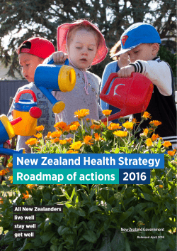 New Zealand Health Strategy: Roadmap of actions 2016