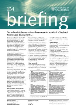 Technology Intelligence systems: how companies keep track of the