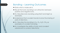 Bonding &ndash; Learning Outcomes