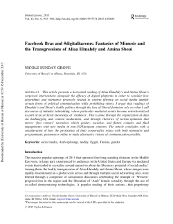 Facebook Bras and #digitalharems: Fantasies of Mimesis and the